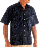 Indo Bay (1429-Navy) Hawaiian Shirt for Men - Johari West