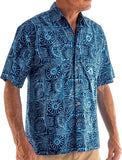 Indo Bay (1338-Blue) Hawaiian Shirt for Men - Johari West