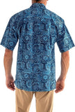 Indo Bay (1338-Blue) Hawaiian Shirt for Men - Johari West