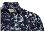 Johari West, Short Sleeve, White and Black Batik Hawaiian Shirt, Button Down Men's Shirt