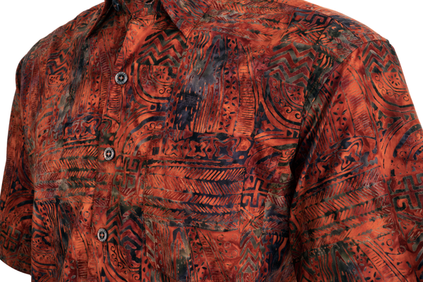 Johari West Purple Dusk Hawaiian Batik Shirt – Hand-Printed 100% Cotton Tropical Shirt - View #6