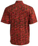 Johari West, Short Sleeve, Red Batik Hawaiian Shirt, Button Down Men's Shirt