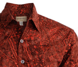 Coral Cascade (1404-Red) - Johari West Men's Hawaiian Button down shirt