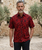 St. Kitts Sunrise (1329-Red) Hawaiian Shirt for Men - Johari West