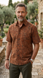 Ripple Rosso (1343-Terracotta) Hawaiian Shirt for Men - Johari West