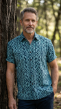 Mystic Maze (1370-Teal) Hawaiian Shirt for Men - Johari West
