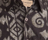 Terracotta Wave (1376-Black) Sizes (XLT) Hawaiian Shirt for Men - Johari West
