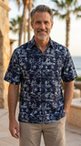 Fiji Fiesta (1389-Lake) Hawaiian Shirt for Men - Johari West