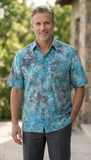Fiji Fiesta (1391-Sky) Hawaiian Shirt for Men - Johari West