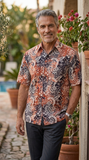 Samoan Surf (1395-Flame) Hawaiian Shirt for Men - Johari West