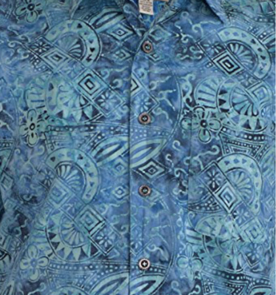 Johari West Island Oasis Batik Shirt – 100% Cotton Hawaiian Style Shirt - View #8