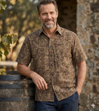 Indo Bay (1413-Brown) Hawaiian Shirt for Men - Johari West