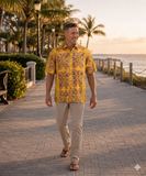 Geometric Forest (1425-Yellow) Hawaiian Shirt for men - Johari West