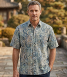 Indo Bay (1427-Sand) Hawaiian Shirt for Men - Johari West