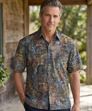 Indo Bay (1430-Oak) Hawaiian Shirt for Men - Johari West