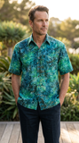 Moonlight Forest (1432-Green) Hawaiian Shirt for Men - Johari West