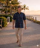 Geometric Forest (1436-Navy) Hawaiian Shirt for men - Johari West
