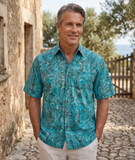 Indo Bay (1437-Turquoise) Hawaiian Shirt for Men - Johari West