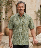 Indo Bay (1438-Olive) Hawaiian Shirt for Men - Johari West