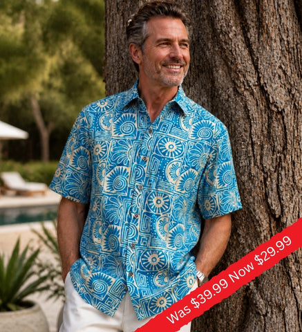 Indo Bay (1439-Beach) Hawaiian Shirt for Men - Johari West