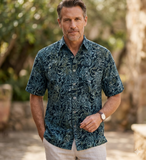 Autumn Gold‎ (1450-Black) Hawaiian Shirt for Men - Johari West