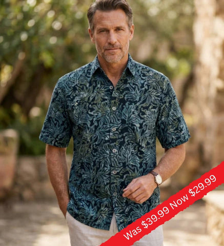 Autumn Gold‎ (1450-Black) Hawaiian Shirt for Men - Johari West
