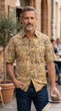 Retro Squares (1465-Sand) Hawaiian Shirt for Men - Johari West