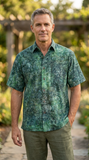 Ripple Rosso (1470-Green) Hawaiian Shirt for Men - Johari West