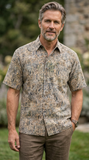 Ripple Rosso (1473-Sand) Hawaiian Shirt for Men - Johari West