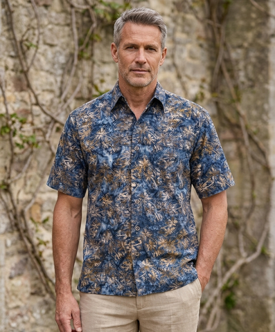 Montego Bay (1474-Royal) Hawaiian Shirt for Men - Johari West