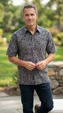 Retro Squares (1479-Stone) Hawaiian Shirt for Men - Johari West
