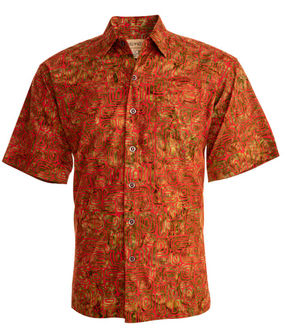 Ripple Rosso (1468-Red) Hawaiian Shirt for Men - Johari West