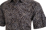 Retro Squares (1479-Stone) Hawaiian Shirt for Men - Johari West