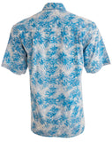 Hawaiian Shirt, Button Down Men's Shirt, Short Sleeved, blue shirt