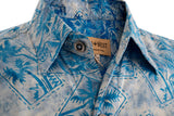 Hawaiian Shirt, Button Down Men's Shirt, Short Sleeved, blue shirt