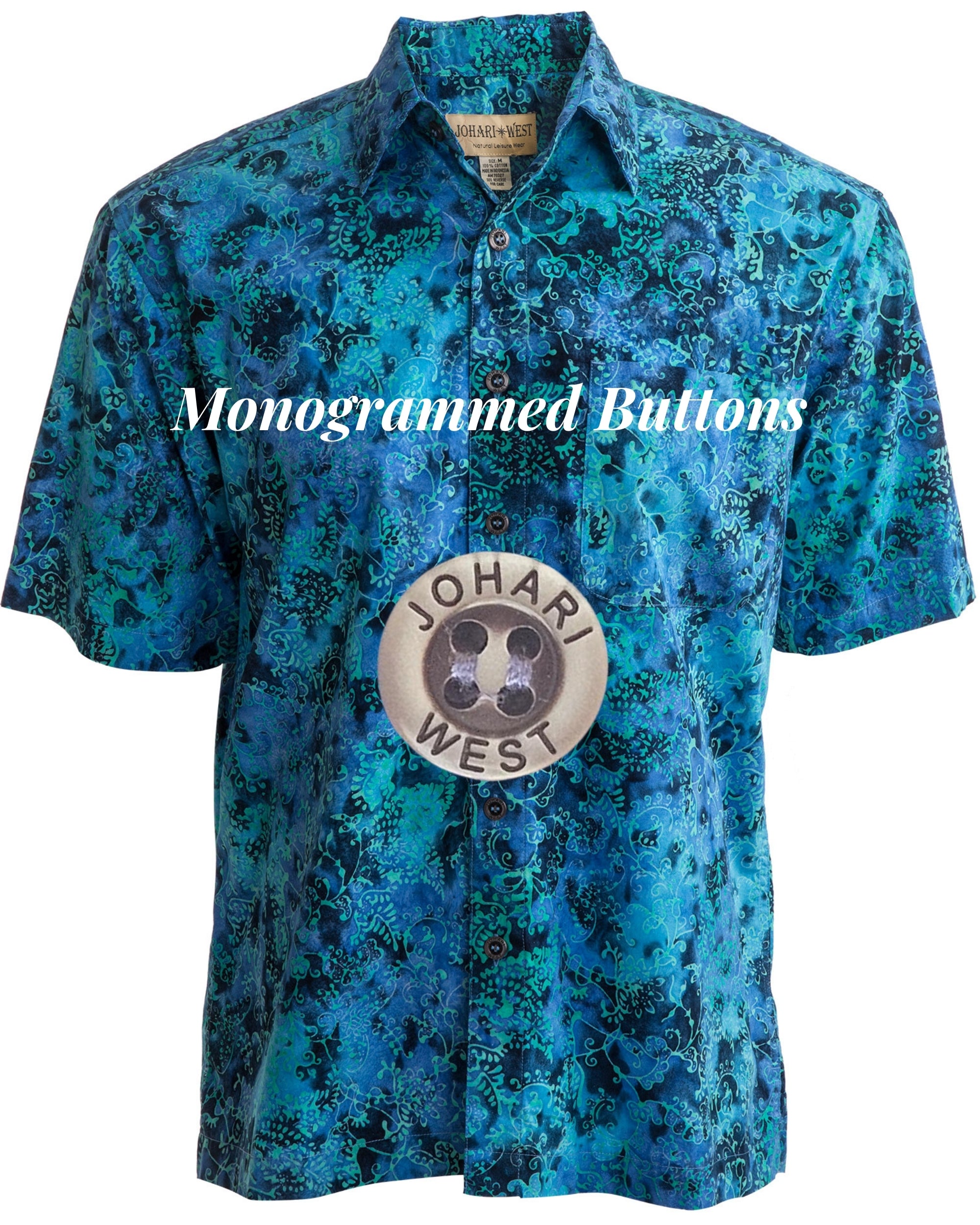 60s PETE Personality ジャズ シャークカラー アロハシャツ Hawaiian Men's Shirt - Johari West | Authentic Batik Designs
