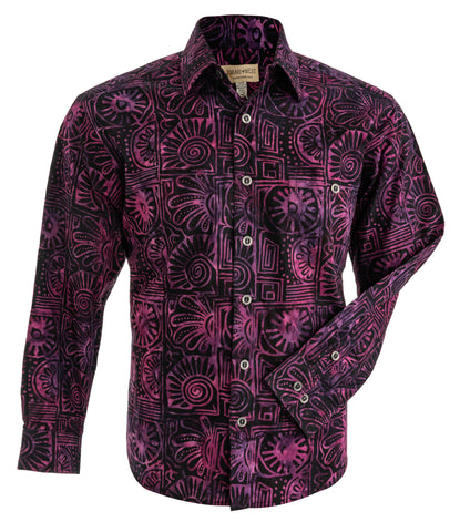 Indo Bay (3006-Purple) Hawaiian Shirt for Men - Johari West