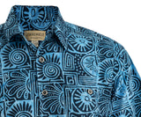 Indo Bay (3009-Blue) Hawaiian Shirt for Men - Johari West