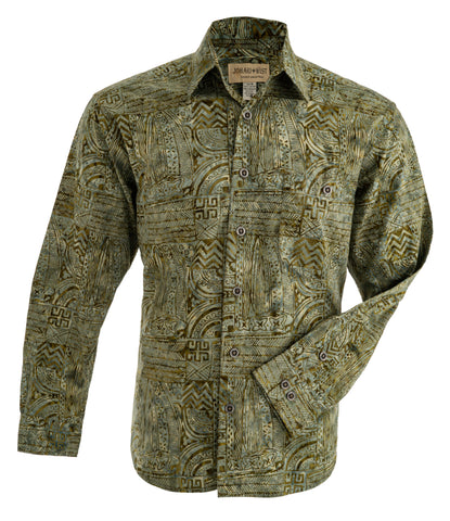 Botany Bay (3013-Olive) Hawaiian Shirt for Men - Johari West