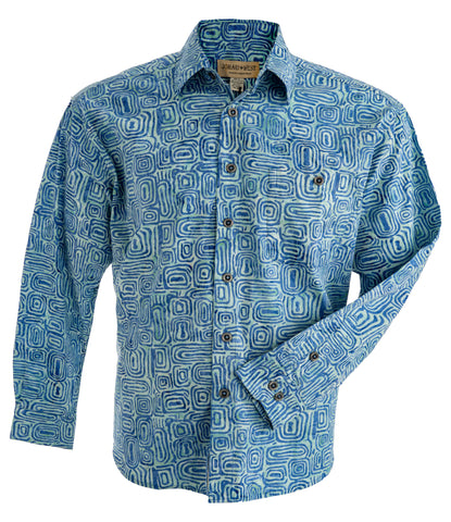 Ripple Rosso (3016-Blue) Hawaiian Shirt for Men - Johari West