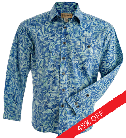 Ripple Rosso (3016-Blue) Hawaiian Shirt for Men - Johari West