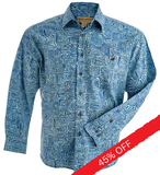 Ripple Rosso (3016-Blue) Hawaiian Shirt for Men - Johari West