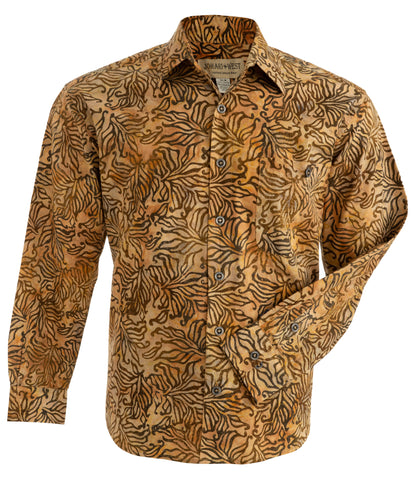 Autumn Gold‎ (3018-Gold) Hawaiian Shirt for Men - Johari West