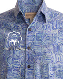 Ripple Rosso (1342-Blue) Hawaiian Shirt for Men - Johari West