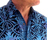 Geometric Forest‎ ‎ ‎ ‎ ‎ ‎ ‎‎ ‎ (1353 - Indigo)      Hawaiian Shirt for men  - Johari West