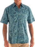 Geometric Forest ‎ ‎ ‎ ‎ ‎ ‎ ‎ ‎ ‎ ‎ ‎ (1352 - Aqua) Hawaiian Shirt for men - Johari West