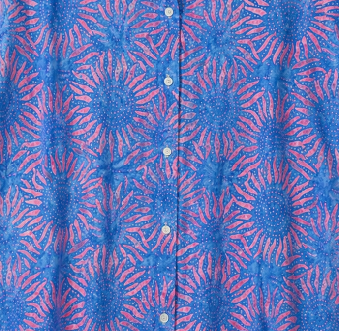 Island Bloom (L7002-Sky) Hawaiian Shirt for Women - Johari West