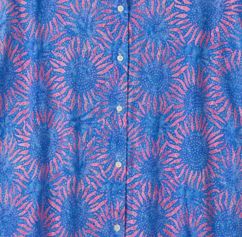 Island Bloom (L7002-Sky) Hawaiian Shirt for Women - Johari West