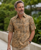 Retro Squares (1465-Sand) Hawaiian Shirt for Men - Johari West
