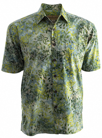 Grape Vine Green, Johari West Hawaiian Button down shirt